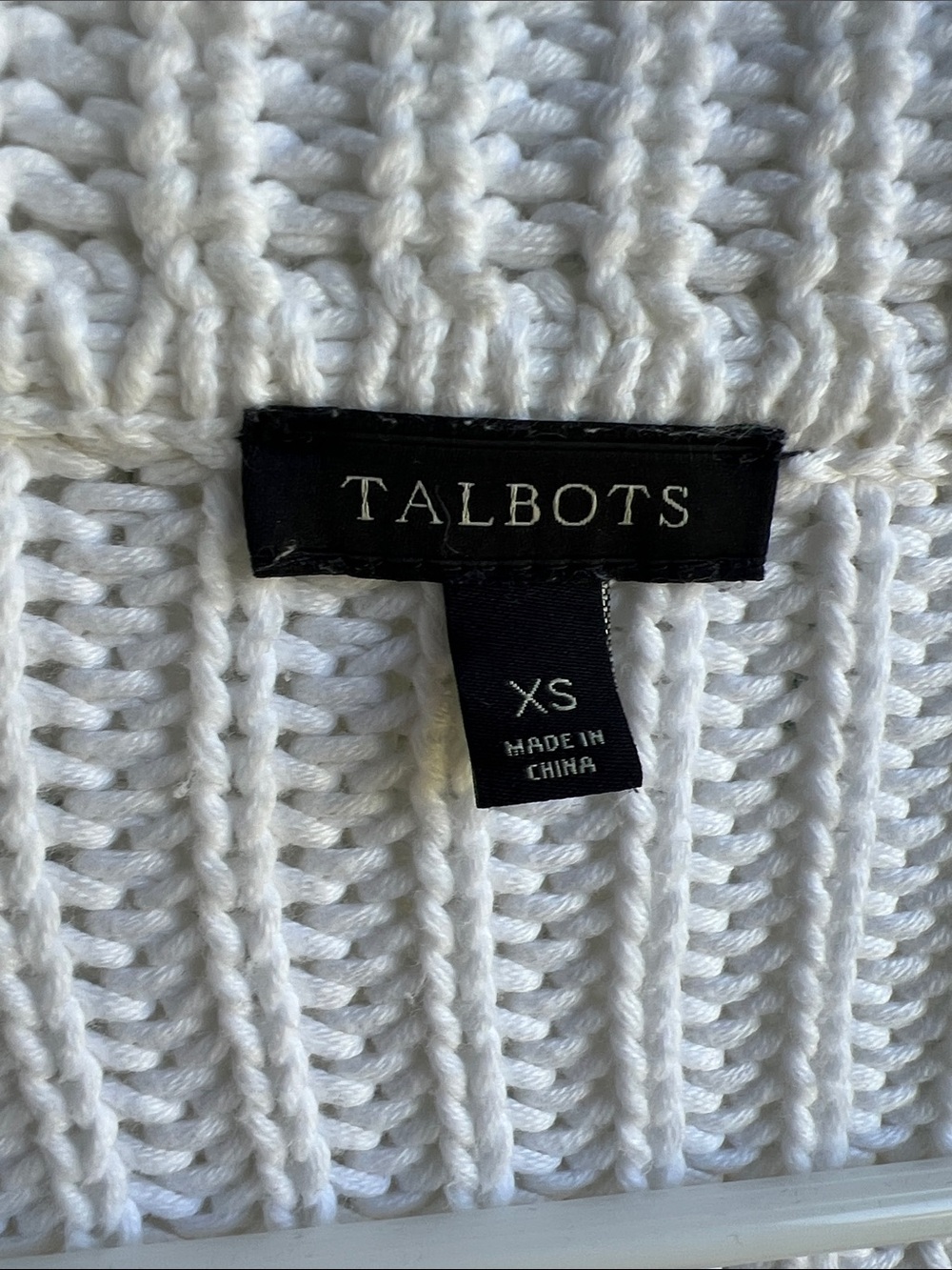 Talbots Cream Open-Front Ribbed Cardigan / oversized XS - Picture 2 of 7